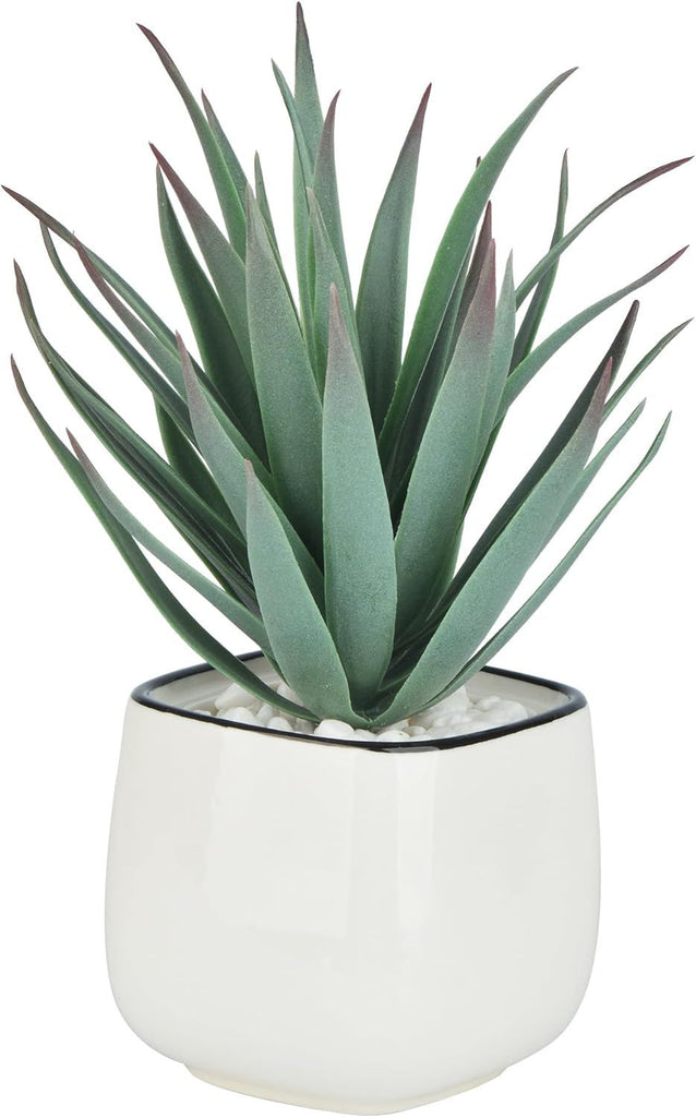 Artificial Succulents in Pots - Small Fake Plants Succulent Agave Faux Plants Indoor for Boho Bathroom Decor, Bedroom, and Coffee Table Office Farmhouse Decoration
