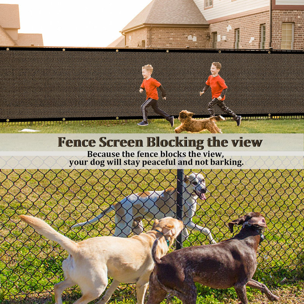 Artpuch Privacy Fence Screen Brown Customized Outdoor Mesh Panels for Backyard, Balcony,Patio,Construction Site with Zip Ties image 2