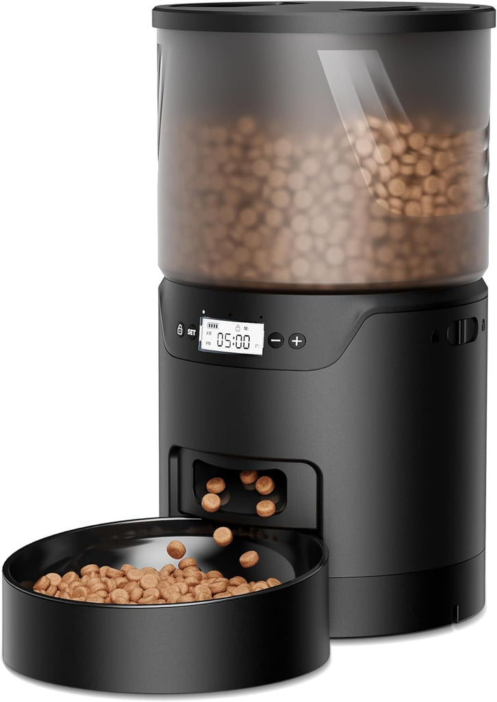 Automatic Cat Feeder: 3L Auto Food Dispenser with Timed Feeding| 6 Meal Programmable& 1-20 Portion Precise Control- Easy to Clean for Cat Indoor| Desiccant Keep Food Fresh with Staiess Bowl