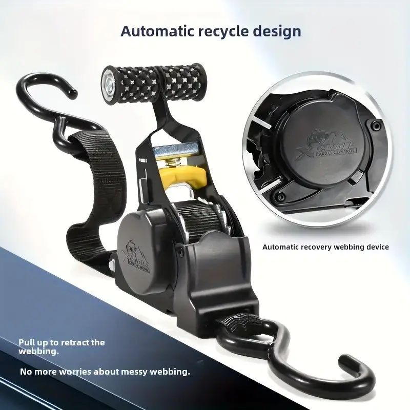 Automatic telescopic tensioner. Automatic cargo binding ratchet, essential equipment for trucks, farm vehicles, and outdoor courtyards