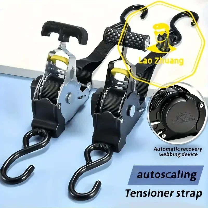 Automatic telescopic tensioner. Automatically fasten the cargo binding ratchet