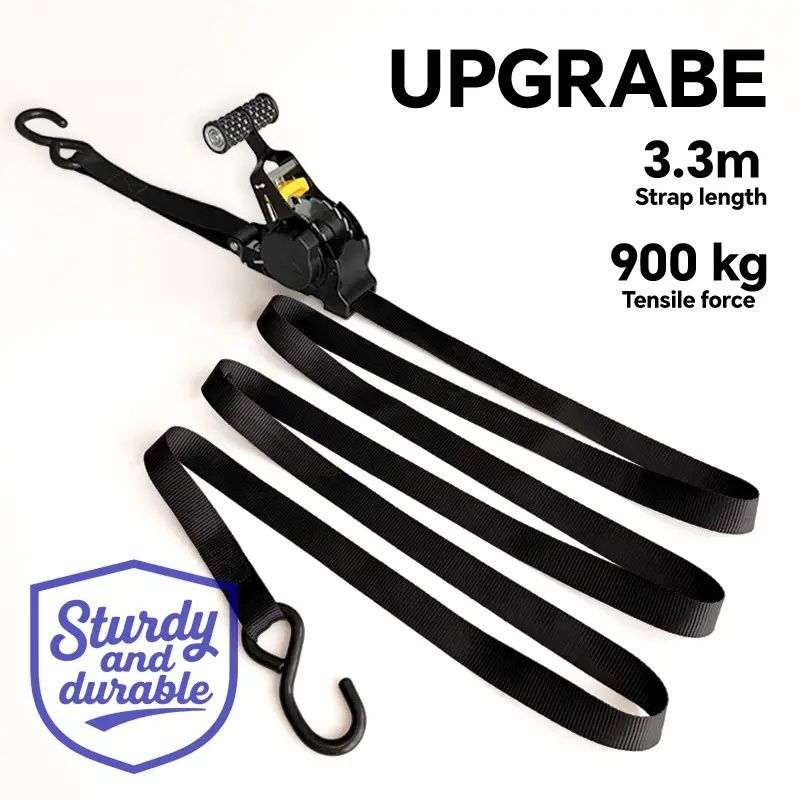 Automatic telescopic tensioner. Automatically fasten the cargo binding ratchet