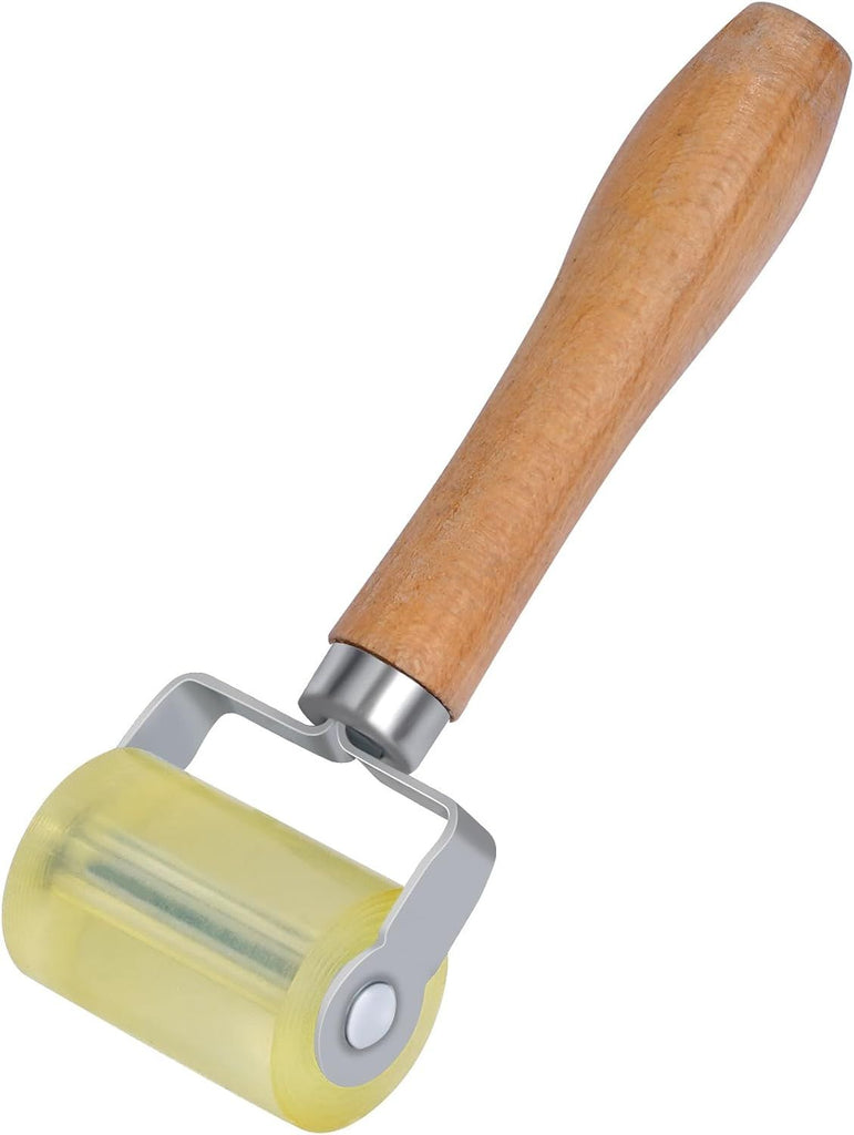 Automotive Sound Deadening Seam Roller - PU Rubber with Wood Handle - for Heat Shield, Car Audio & Mat Installation, Wallpaper & Laminate