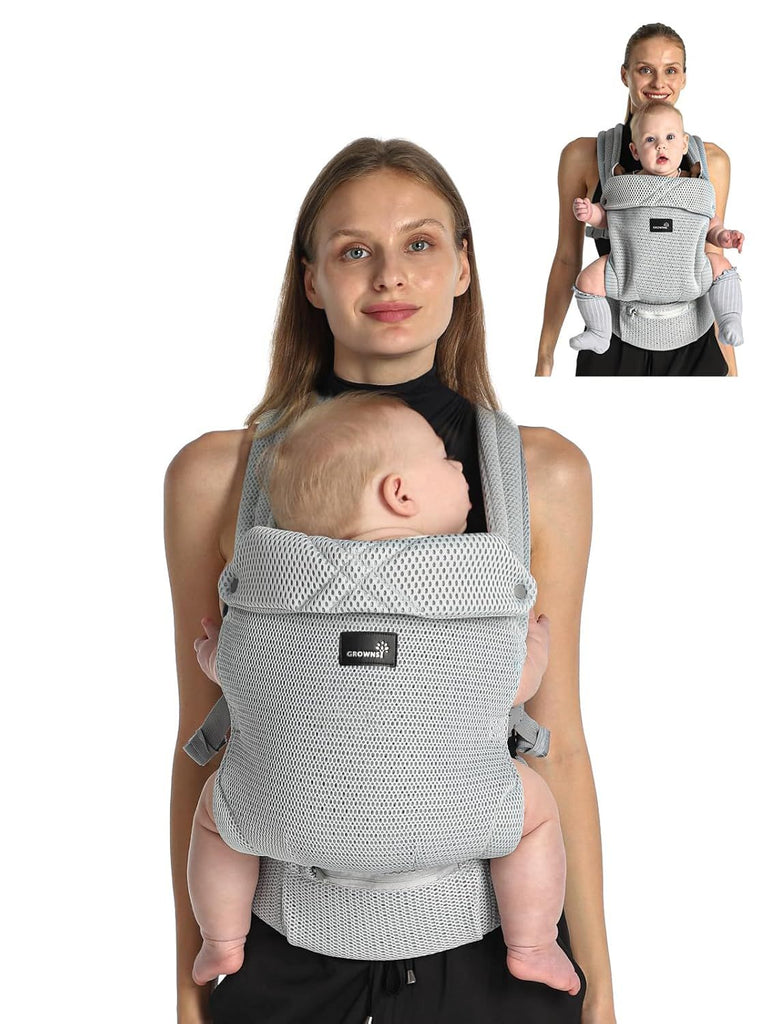 Baby Carrier Newborn to Toddler, Lightweight Ergonomic 7-44 lbs Newborn Carrier with Head Support, Easy to Wear Hands Free Infant Carrier for 0-36 Months