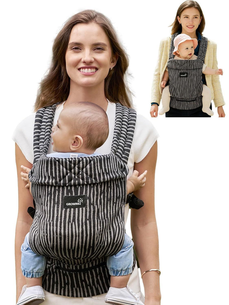 Baby Carrier Newborn to Toddler, Lightweight Ergonomic 7-44 lbs Newborn Carrier with Head Support, Easy to Wear Hands Free Infant Carrier for 0-36 Months