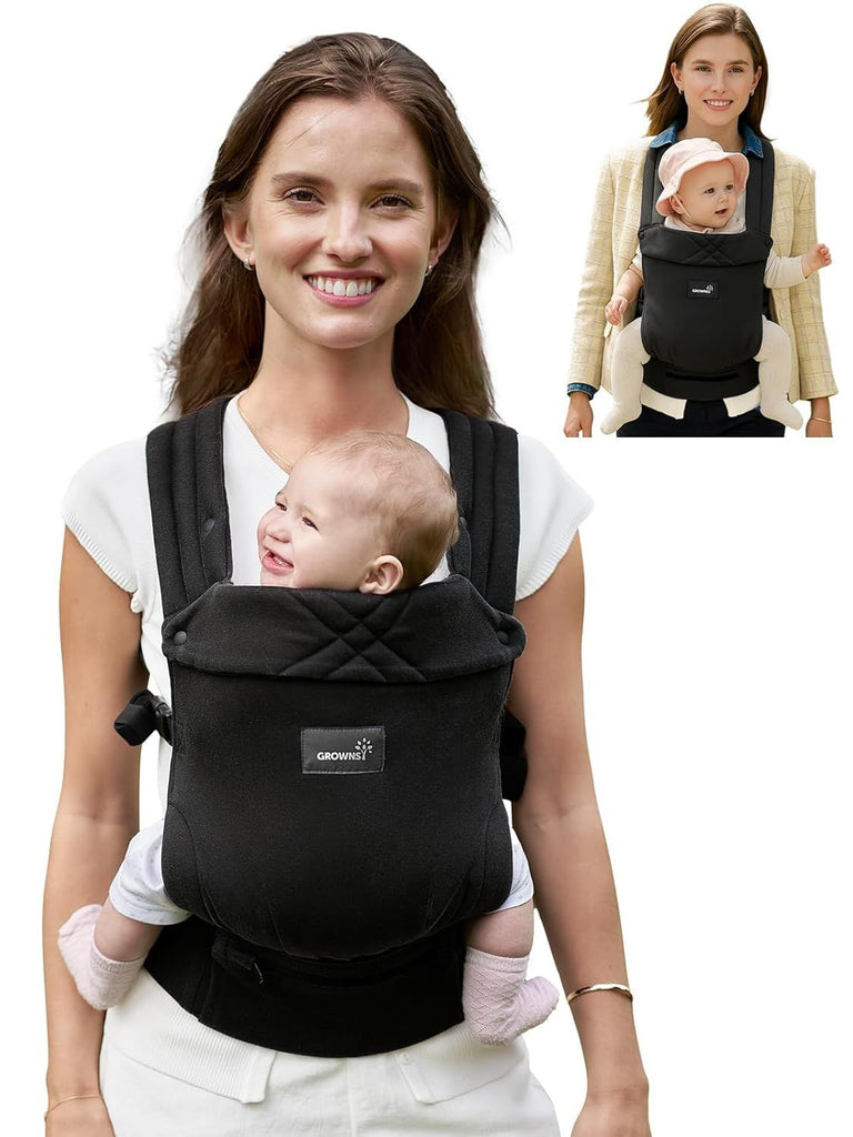 Baby Carrier Newborn to Toddler, Lightweight Ergonomic 7-44 lbs Newborn Carrier with Head Support, Easy to Wear Hands Free Infant Carrier for 0-36 Months