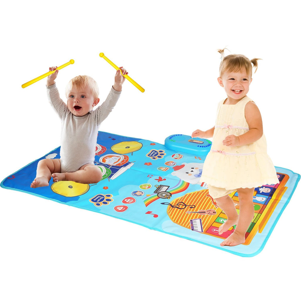 Baby Musical Mat With 55 Music Sounds Toddler Toys Floor Piano Keyboard Mat Drum Mat Carpet Educational Musical Learning Toy Infant Music Toy for 1 2 3 Years Old Boys Girls