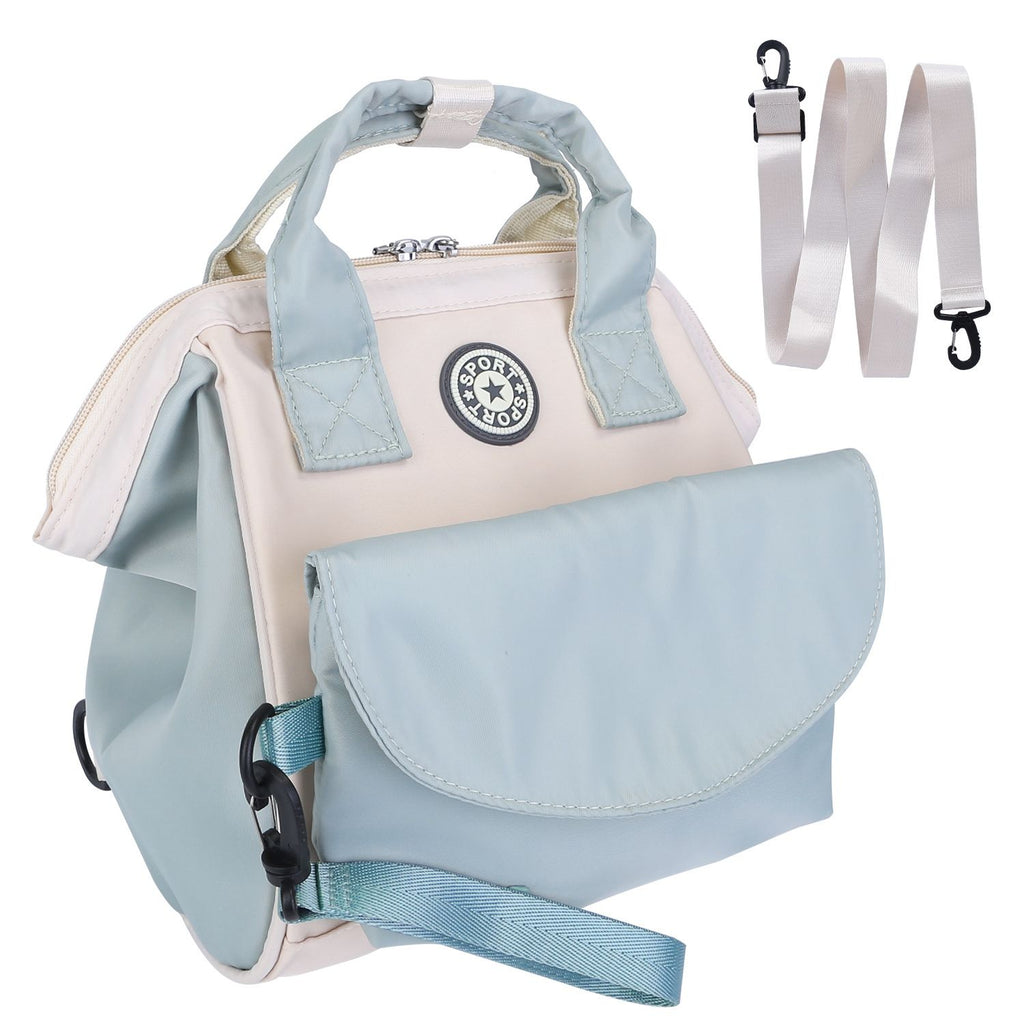 Baby Nappy Diaper Bag with 6 Pockets Burp Cloth Adjustable Shoulder Strap Detachable Small Bag Multifunctional Diaper Changing Bag with 2 Insulated Pockets Commute Bag for Mom