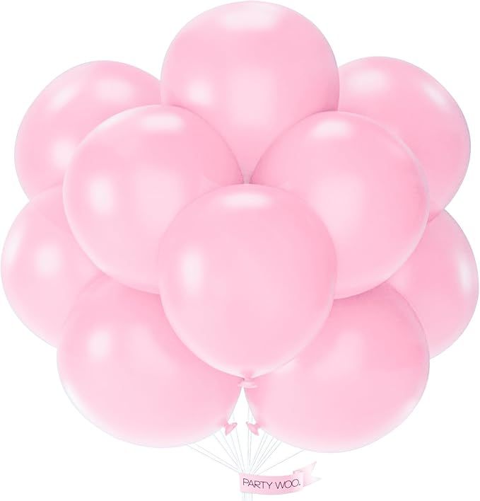 Baby Pink Balloons 20pcs 18 Inch Pastel Pale Light Pink Latex Helium Balloons for Baby Shower Gender Reveal Easter Bachelorette Wedding Bridal Shower Birthday Party Decorations Pink-Q05