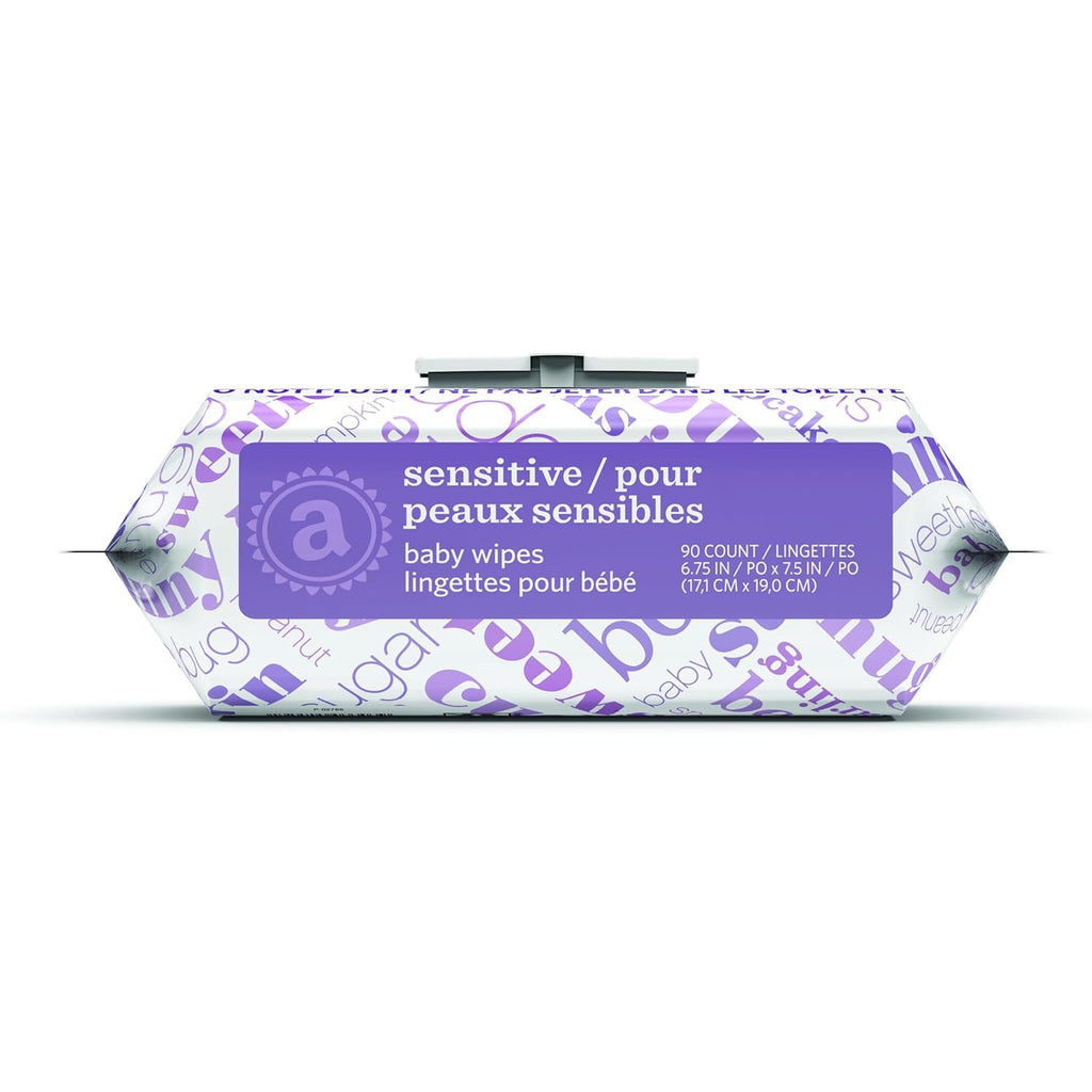 Baby Wipes, Sensitive, Unscented, Cleans Gently, 810 Count, Flip-Top Packs, Pack of 9