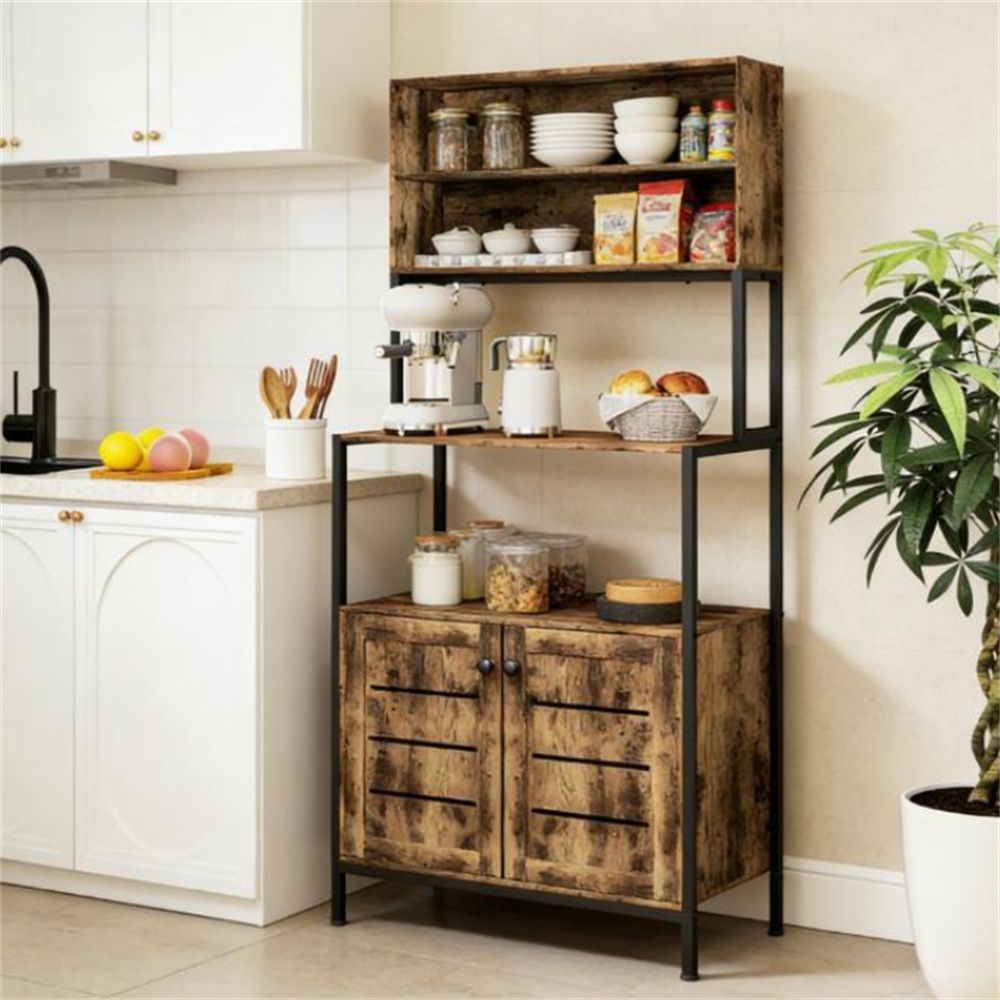 Baker rack, storage cabinet, cupboard, cutlery cabinet, rustic brown