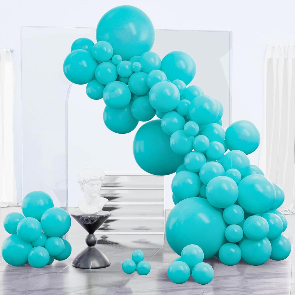 Balloons 123pcs Different Sizes Pack of 18 12 10 5 Inch Turquoise Dark Teal Balloon Arch Kit for Baby Shower Gender Reveal Graduation Mermaid Birthday Pool Party Decorations Blue-Y69