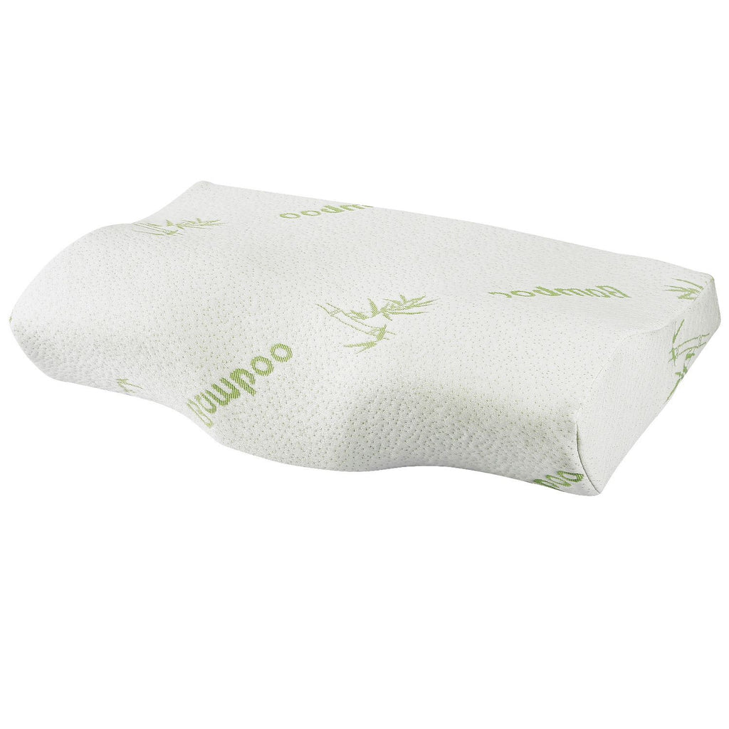 Bamboo Memory Foam Sleep Pillow Contoured Cervical Orthopedic Pillow Neck Support Breath Pillow