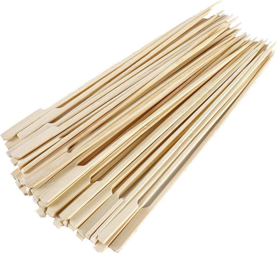 Bamboo Paddle Skewers 8" 100pc/Bag, Kabob & BBQ Skewers for Outdoor Grilling GM1076