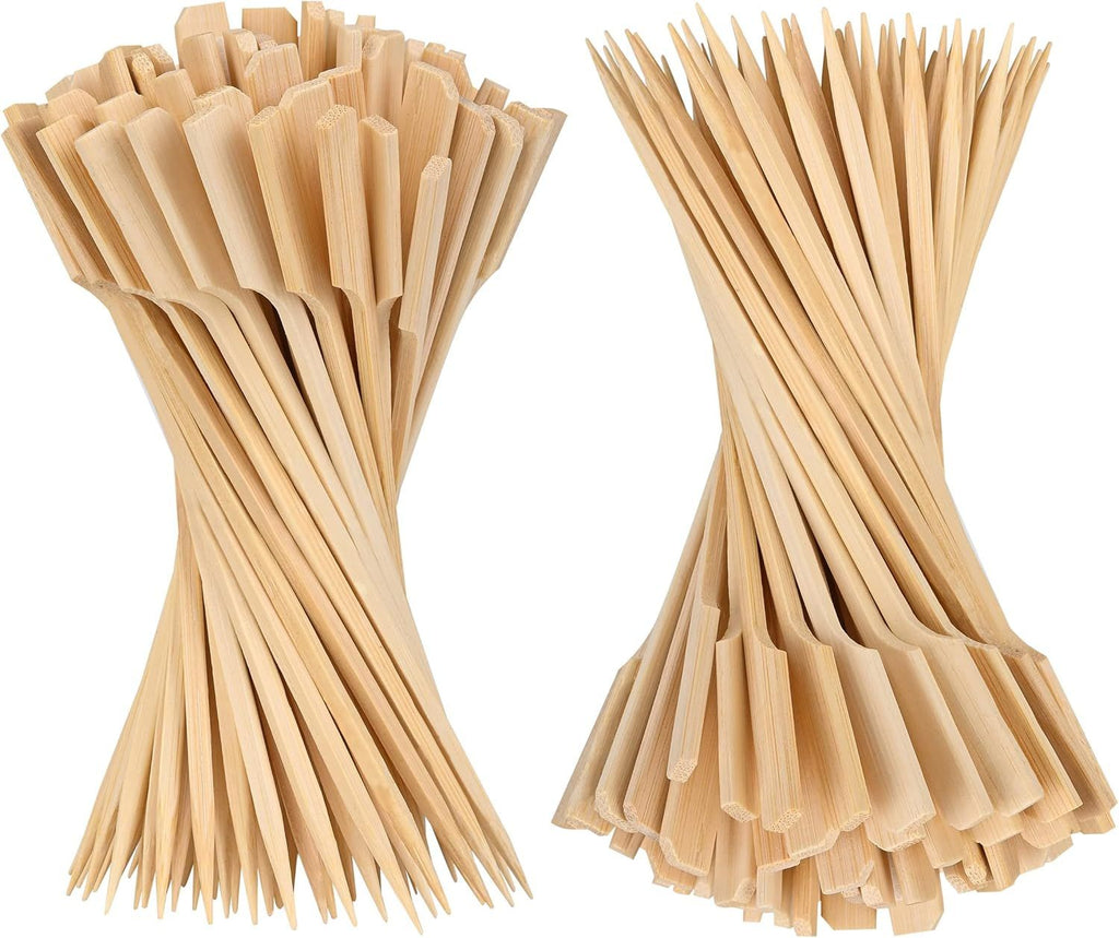 Bamboo Skewers 8 Inch, 200 PCS Cocktail Skewers for Appetizers, BBQ, Fruit Kabobs, Sandwich, Drink