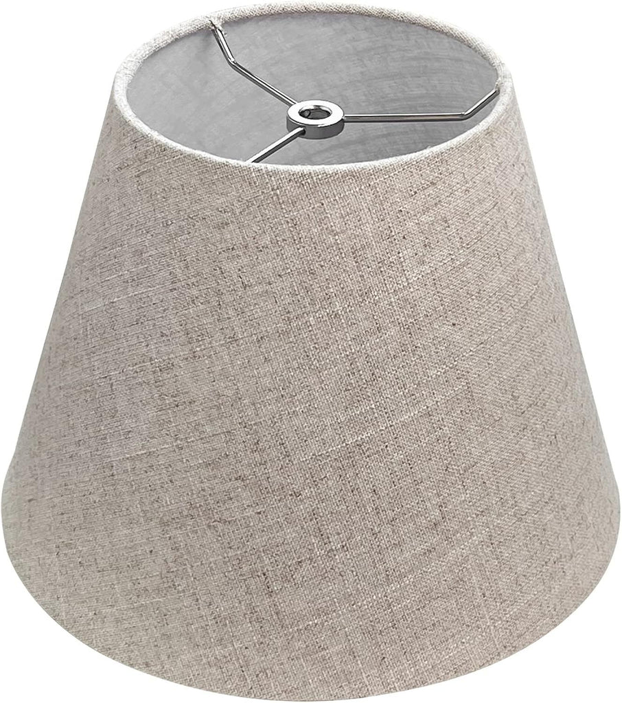 Barrel White Small Lamp Shade for Table Floor Lamps Replacement, 6x10x7.5 Inch, Fabric Cloth, Spider Model