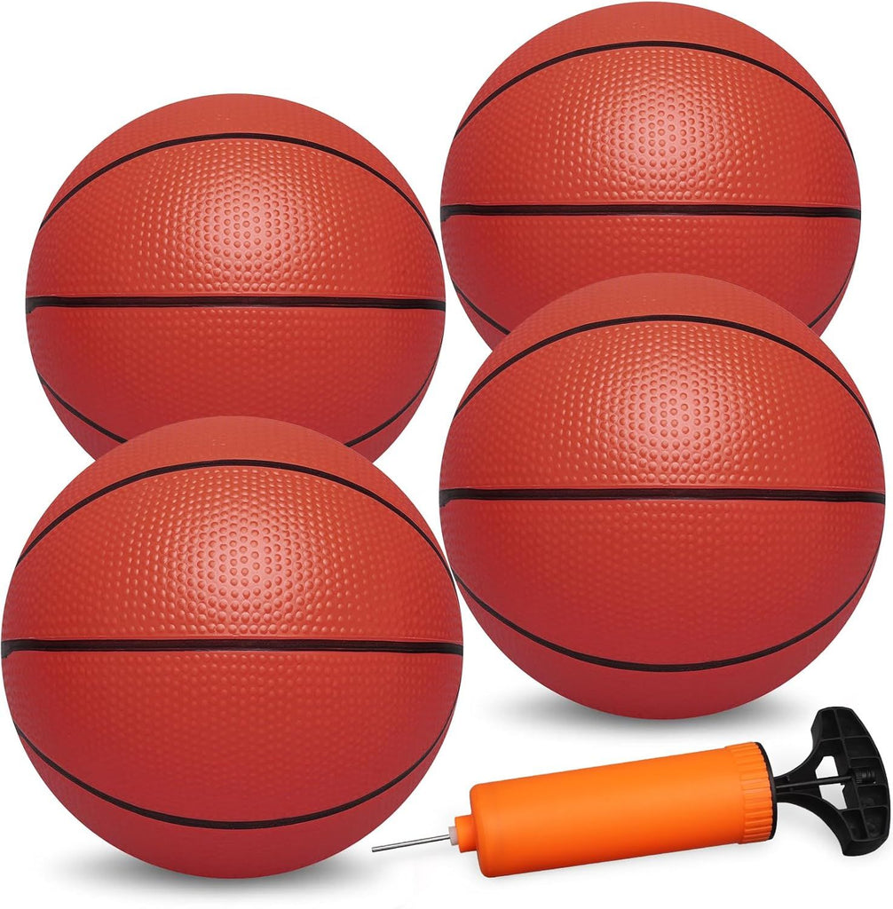 Basketballs for Kids Adults with Pump, Rubber Balls for Outdoor Indoor Pool, Replacement Balls for Over Door Basketball Hoop