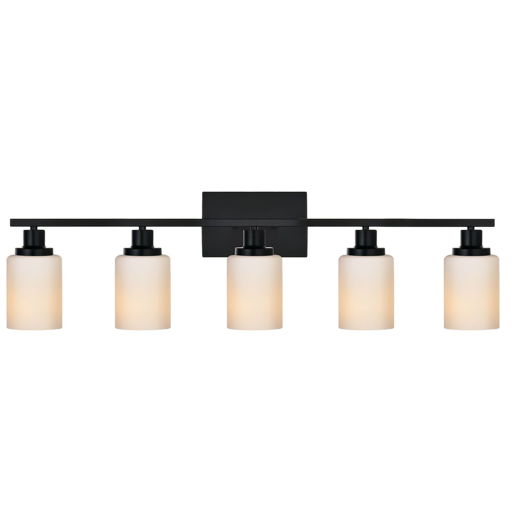 Bathroom Light Fixtures Brushed Brass 6-Light Bathroom Vanity Light, Modern Bathroom Lights Over Mirror with Milky White Glass Shade, Bathroom Wall Sconces Vanity Lighting Fixtures for Bedroom Hallway
