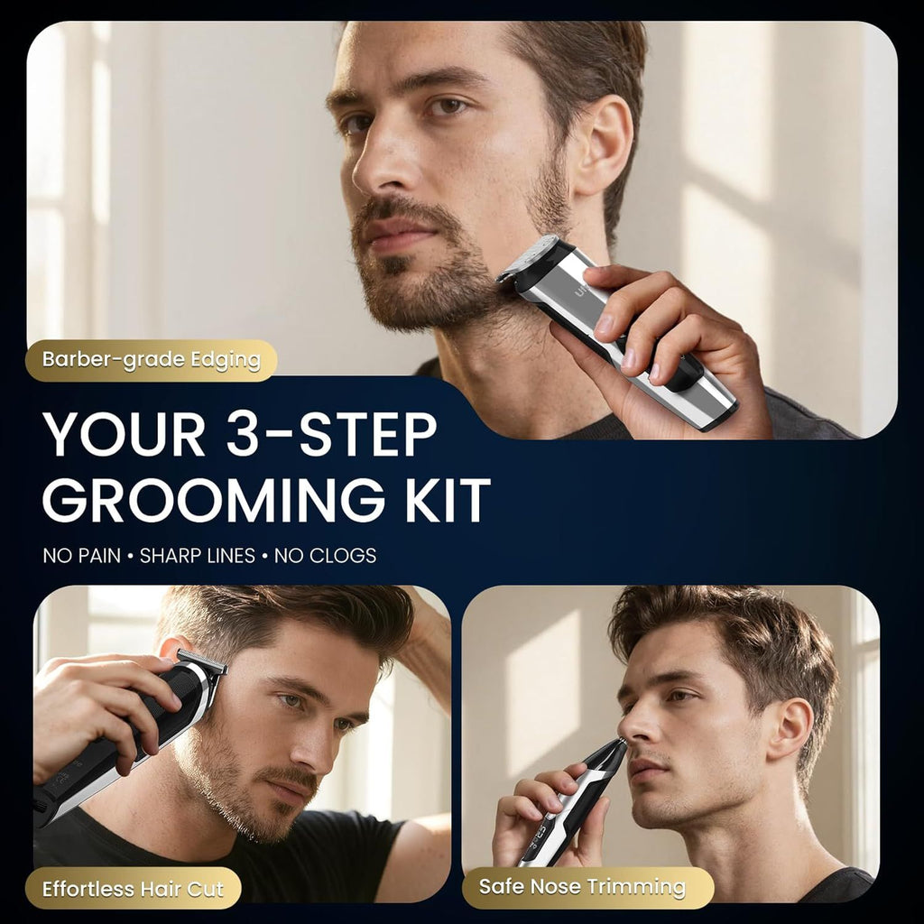 Beard Trimmer Kit, Men's Electric Shaver Razor for Mustache Body Nose Facial Hair, Professional Hair Trimmer, Rechargeable Clippers, Waterproof Beard Grooming, Birthday Gifts for Men