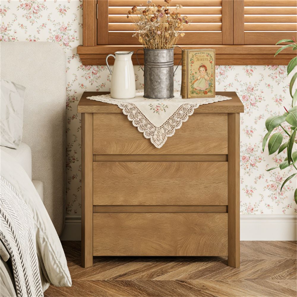 Bedside table, storage cabinet, nightstand with large storage space and space saving design