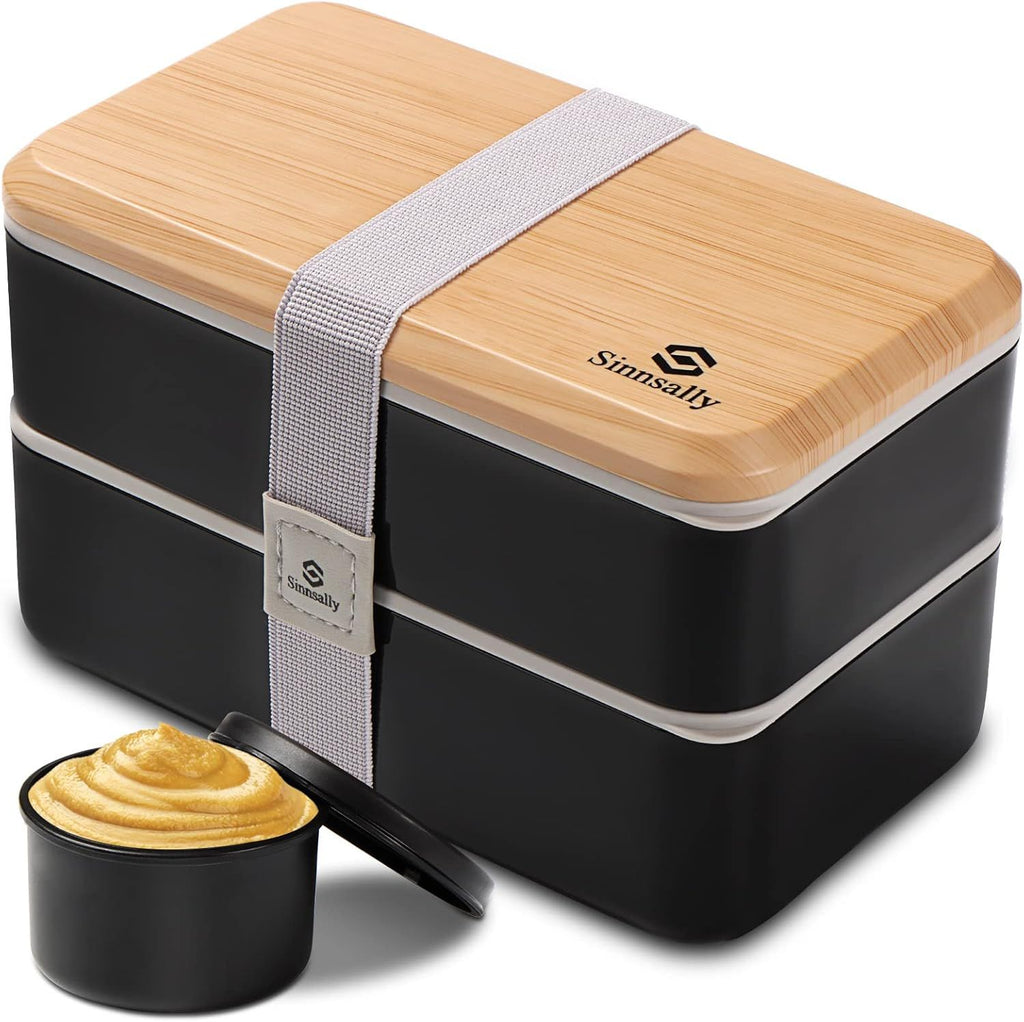 Bento Box Adult Lunch Box with Compartments for Women & Men,(47oz)Stackable Japanese Bento Lunchbox,Rectangle Lunchable Food Container with Utensil Set,Leak-Proof & Microwave/Dishwasher Safe