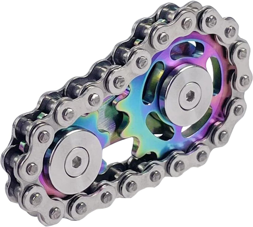 Bike Chain Gear Fidget Spinner, Metal Sprocket Chain Fidget Toy