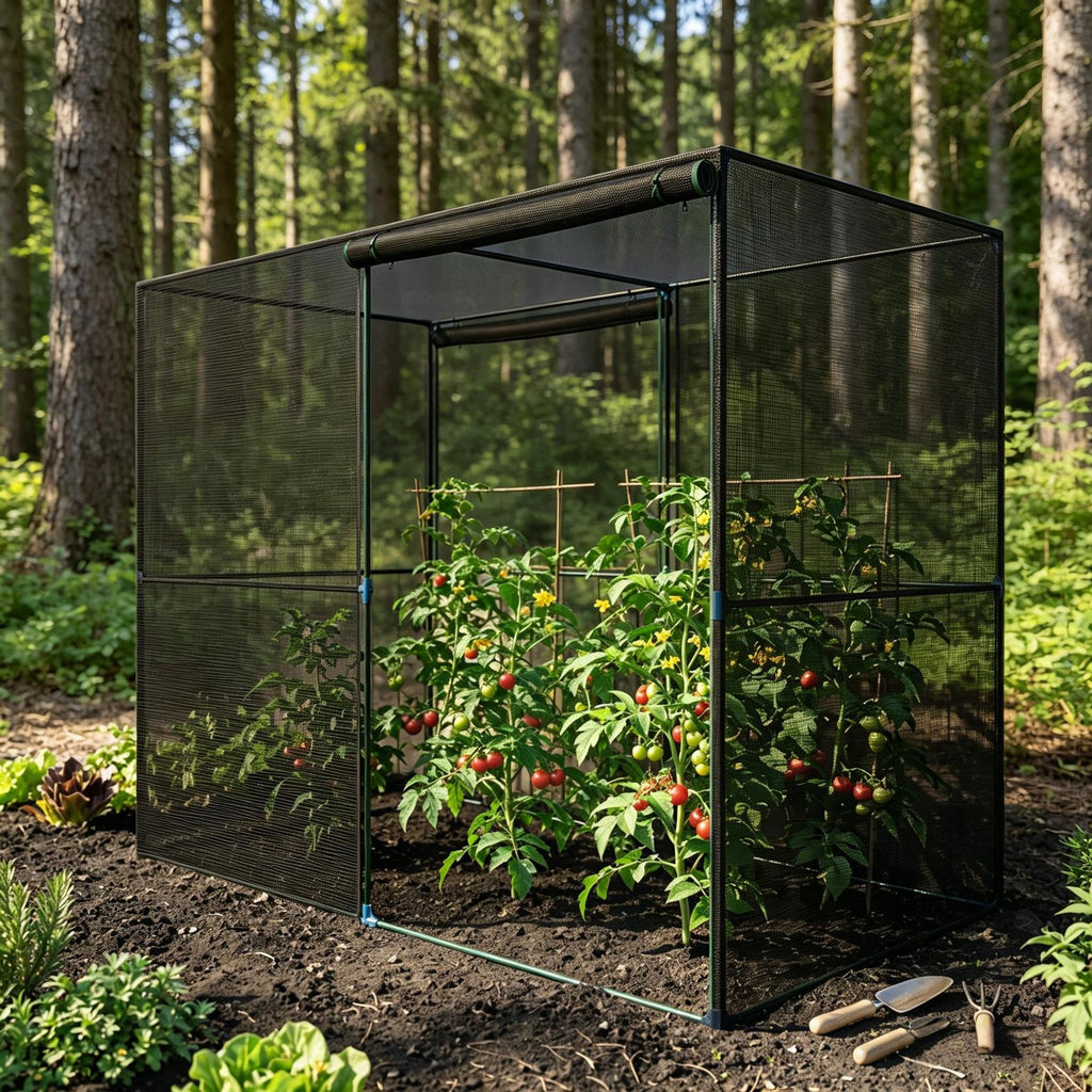 Black 8' X 4' X 6' Crop Protection Tent with Zippered Doors for Vegetable Garden Backyard Plant Cage