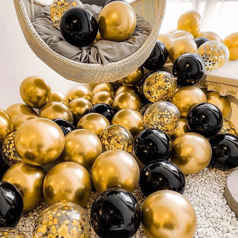 Black Gold Confetti Latex Balloons - 60 Pack 12 inch Helium Black Gold Confetti Balloons for Wedding Graduation Bridal Shower Birthday Party Decorations
Search by:
Search on ebay
Search on Walmart