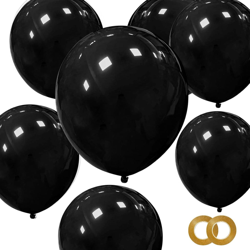 Black Latex Balloons 100 Pack 12 Inch Black Round Helium Balloons Party Balloons for Birthday Themed Wedding Graduation New Year Backdrop Decorations