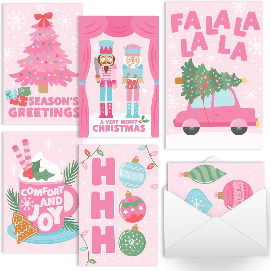 Blank Christmas Cards With Envelopes - 54 Winter Holiday Cards With Envelopes, Business Happy Holidays Card Bulk, Nutcracker Seasons Greeting Card for Family & Friends, Designed in USA