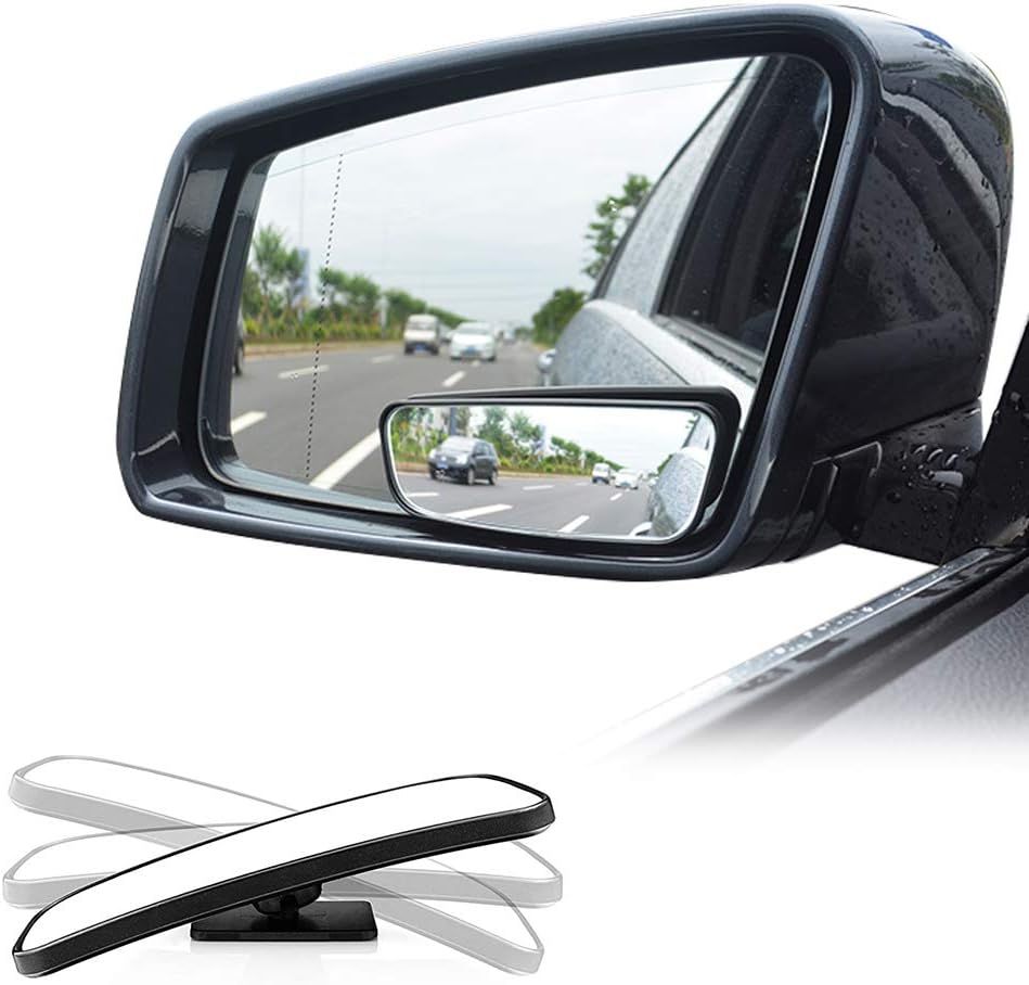 Blind Spot Mirror for Cars Side Mirror Auto Wide Angle Convex Rear View Stick On Design, Adjustable, 2 Pack