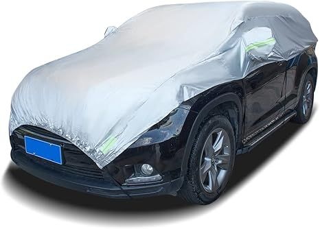 Blueshyhall Car Cover Waterproof All Weather, Half Exterior Cover Outdoor Snow Sun UV Protection, Universal Fit for SUV