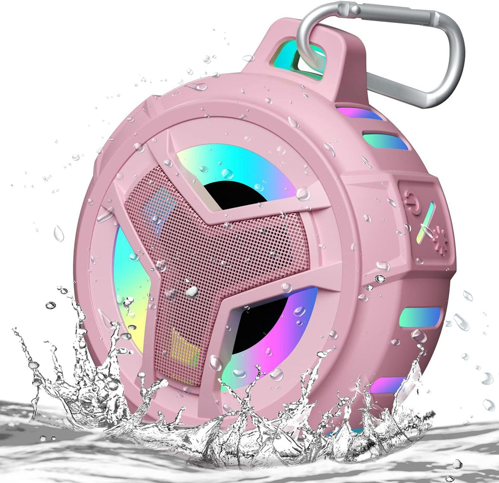 Bluetooth Shower Speaker, IP67 Waterproof Portable Wireless Small Speakers, Floating, 24H Playtime for Home, Gifts for Women, Girls - Pink