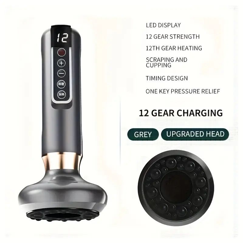 Body Gua Sha Scraping Massager. 12 Level Electric Vacuum Cupping Massager, Rechargeable And Cordless. Perfect For Halloween, Christmas And Birthday Gifts