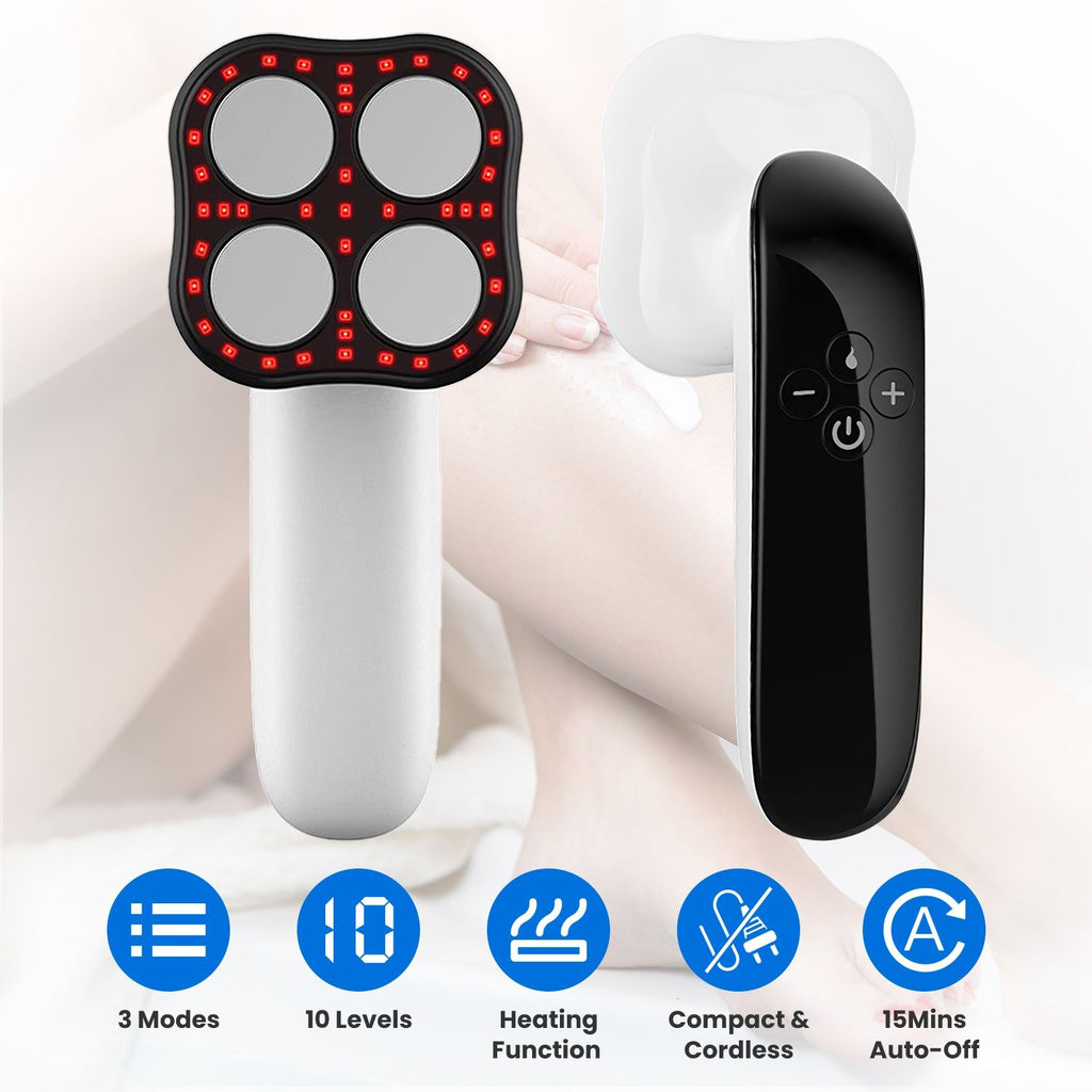 Body Shaping Machine Cordless Cellulite Massager Skin Tightening Device with 3 Modes 10 Levels Heating Function 15Mins Auto-off for Belly Waist Butt Arms Legs Hip Neck