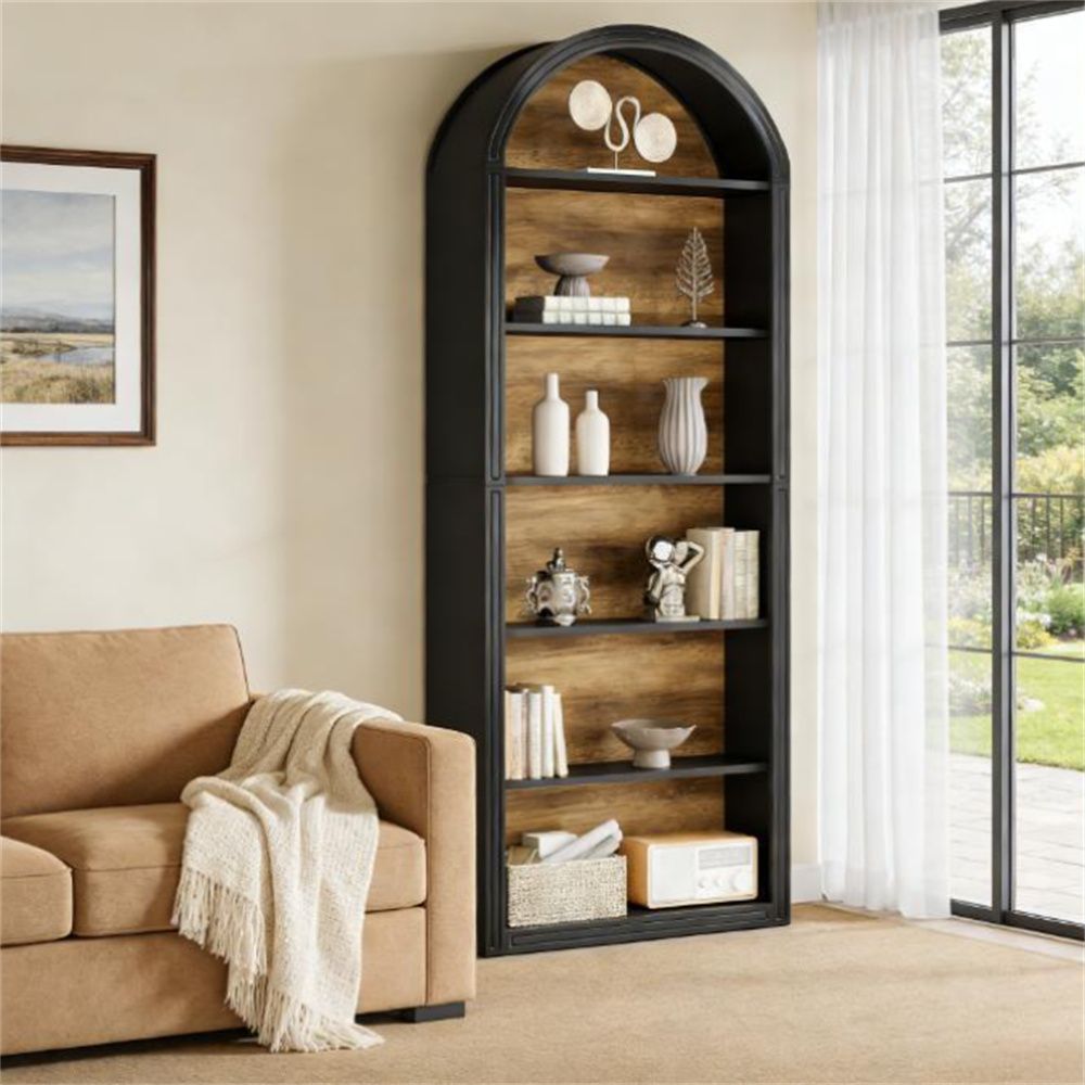 Bookshelf, Wooden Arched Bookshelf, Display Stand, Display Cabinet