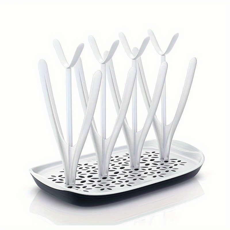 Bottle Drying Rack Space Saving Countertop Baby Bottle Holder, Drying Rack for Baby Bottles Accessories - Stores Up to 12 Bottles, Dishwasher Safe