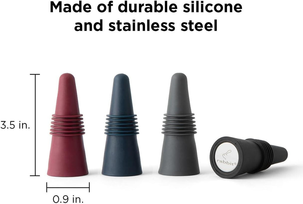 Bottle Stoppers Set of 4, Multicolor Wine Bottle Caps to Preserve Freshness, Stylish and Durable, Perfect for Parties and Gifts