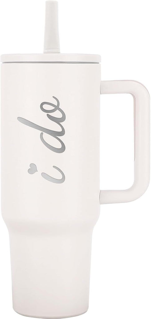 Bridal Shower Gifts for Bride to Be I Do 40oz Tumbler with Handle Lids Straws Stainless Steel Wifey Cup for Wedding Engagement Bachelorette Wife Her