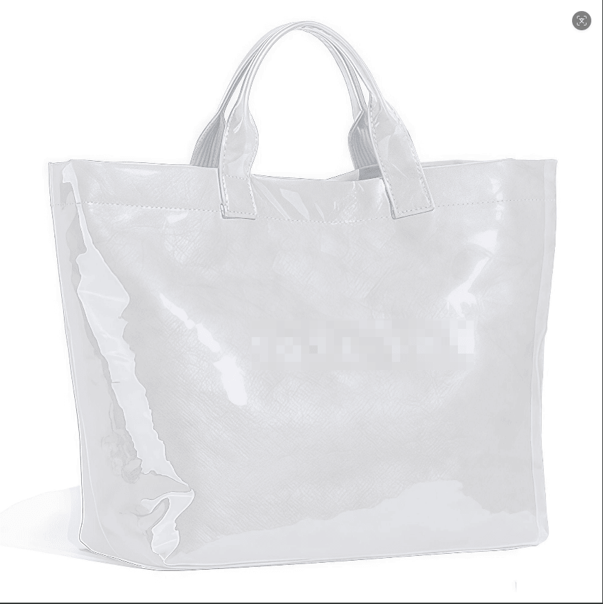 Bright waterproof large capacity tote bag, simple shiny leather commuting tote bag, shopping beach multi-purpose storage bag