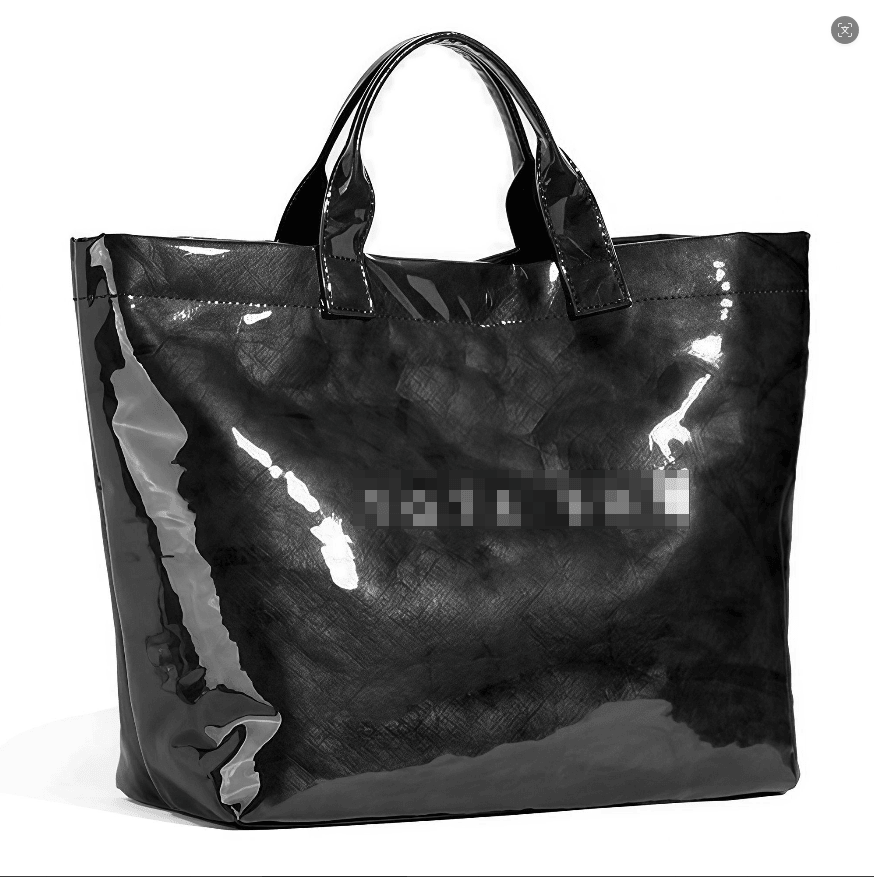 Bright waterproof large capacity tote bag, simple shiny leather commuting tote bag, shopping beach multi-purpose storage bag