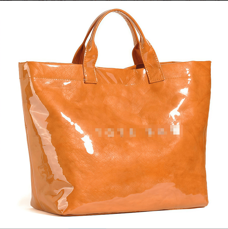Bright waterproof large capacity tote bag, simple shiny leather commuting tote bag, shopping beach multi-purpose storage bag