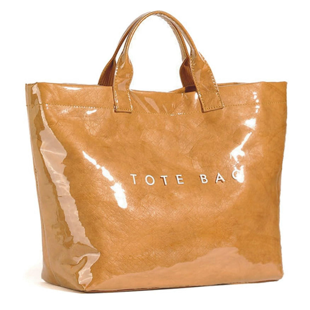 Bright waterproof large capacity tote bag, simple shiny leather commuting tote bag, shopping beach multi-purpose storage bag