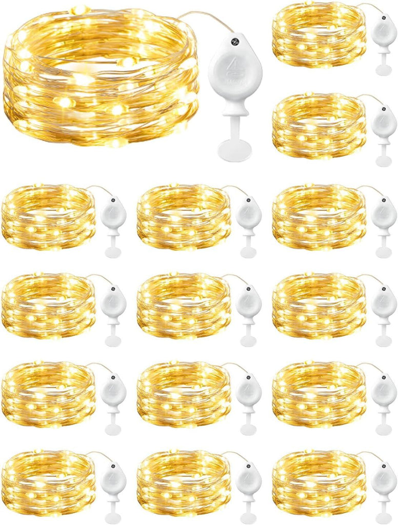 Brightown 14 Pack LED Fairy Lights Battery Operated String Lights, 7ft 20LED Waterproof Silver Wire Twinkle Lights, Firefly Starry Moon Lights for Mason Jars DIY Christmas Wedding Party Bedroom
