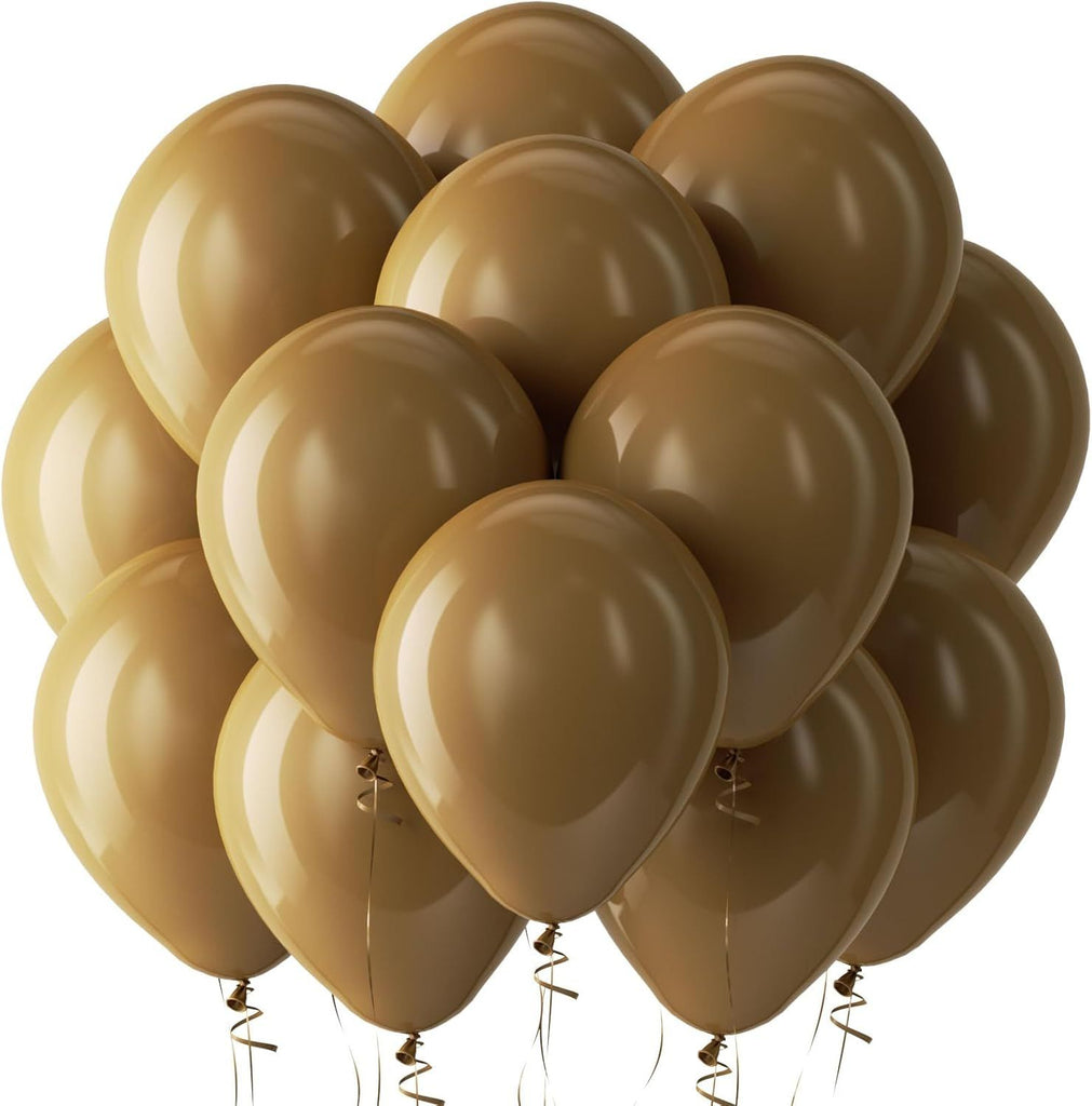 Brown Balloons Latex Party Balloons - 100 Pack 12 inch Round Helium Brown Balloons for Birthday Bridal Shower Wedding Graduation Anniversary Party Decorations
