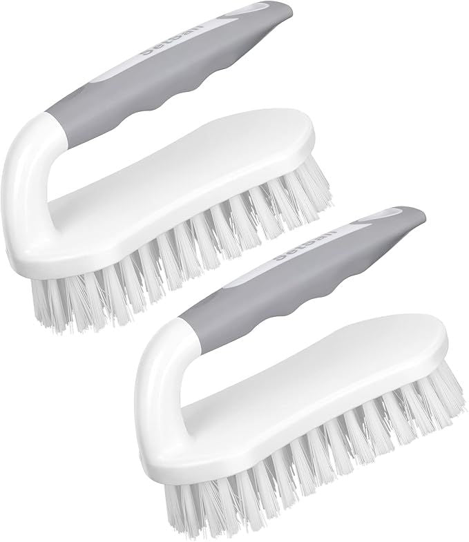 Brush, Heavy-Duty Scrub Brushes for Cleaning with Stiff Bristles Cleaning Brush for Shower, Bathroom, Carpet, Kitchen and Bathtub Scrubber - 2 Pack