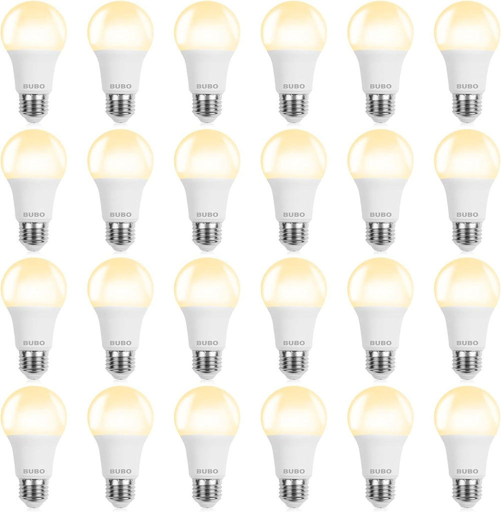 BUBO 24 Pack A19 LED Light Bulbs, 40W Equivalent, 5W Soft White 2700K, 550 Lumens, E26 Medium Base, Non-Dimmable LED Bulbs for Bedroom, Living Room, Kitchen, and Office
