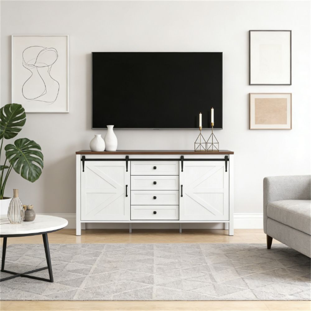 Buffet cabinet, storage cabinet, cutlery cabinet, side panel, white
