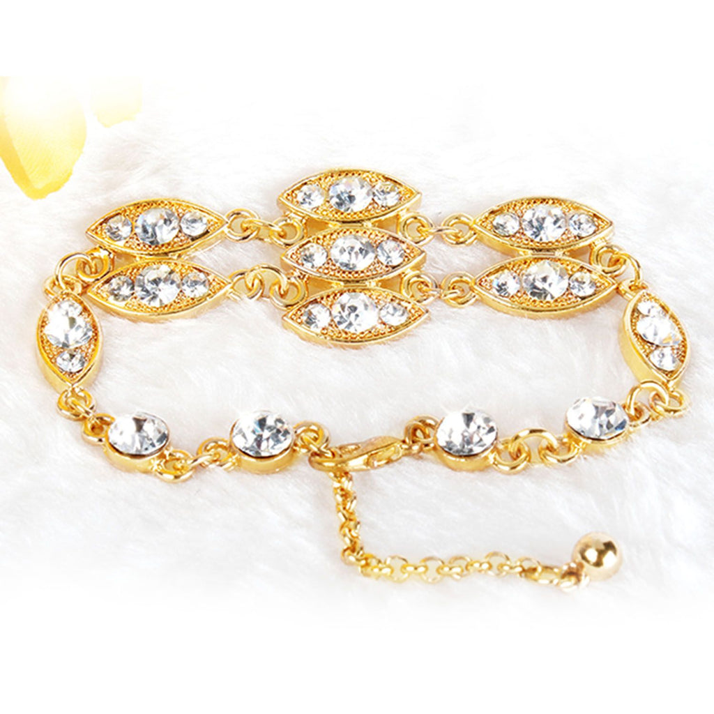 Burnished Gold Bling Rhinestone Bracelet