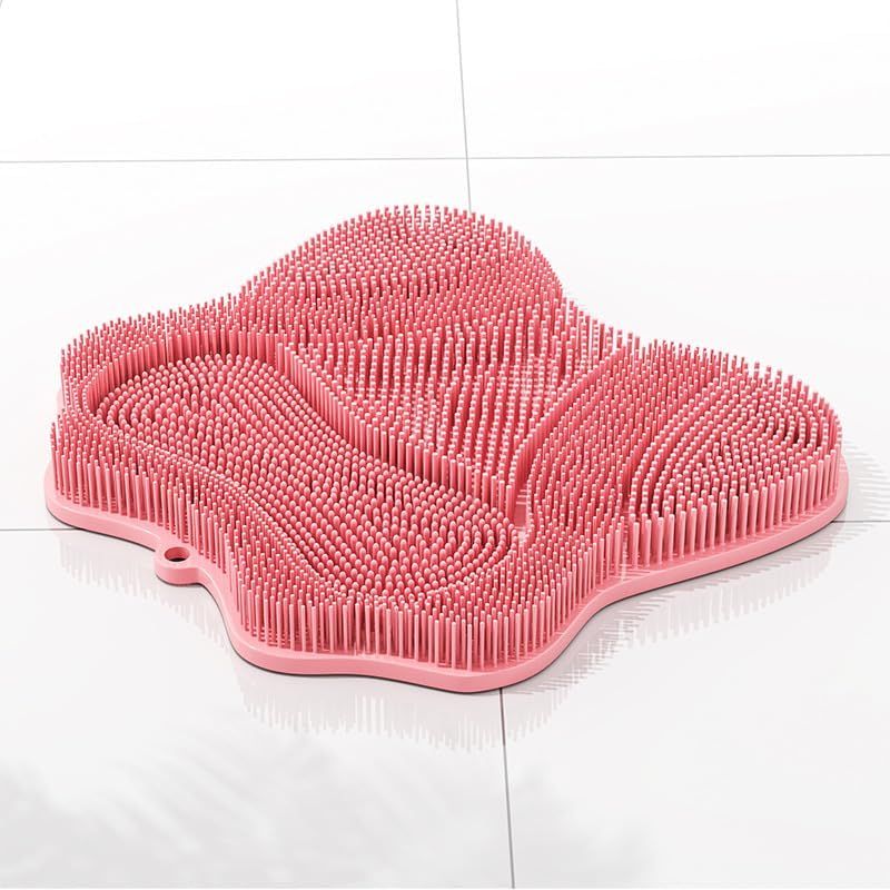 Butterfly Shape Foot Scrubber Massager Mat, Non-Slip Shower Brush with Suction Cups